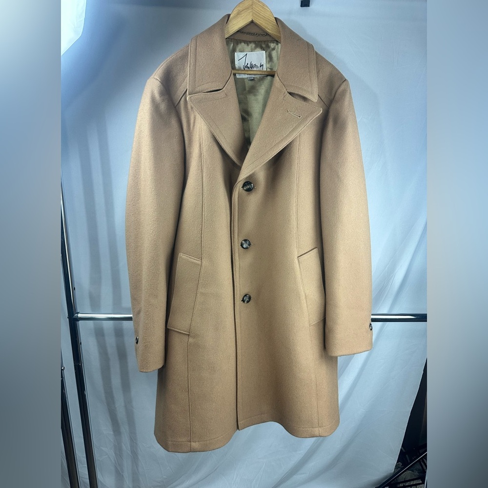 Vintage John weitz by casual craft wool camel overcoat men’s large 44 classic